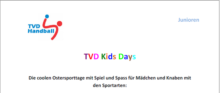 TVD Kids Day 9. – 11. April 2015
